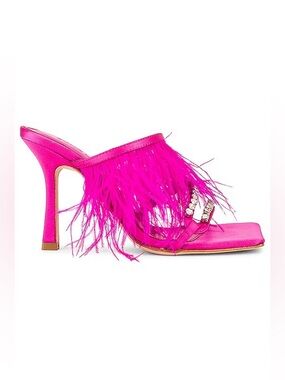 Song of Style Feather Heel in Pink from Revolve